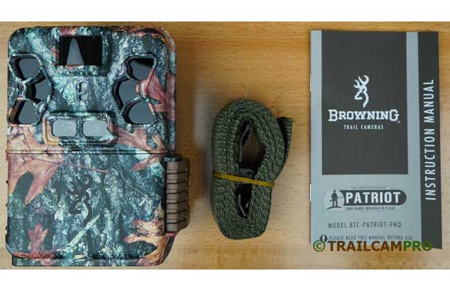 Browning Patriot trail camera contents view width="650" height="420"