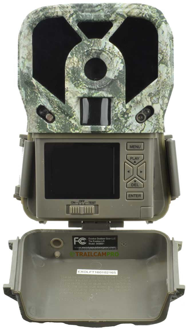 Open view of Exodus Lift Trail camera 