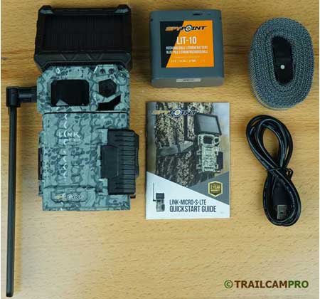 Spypoint link micro s cellular trail camera contents width="450" height="420"