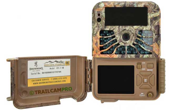 open view of the browning recon force 4k trail camera 