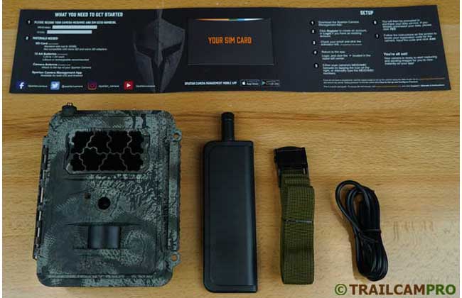 Spartan 4G LTE cellular trail camera contents view width="650" height="420"