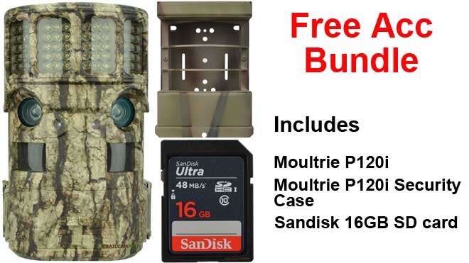Free accessory bundle Moultrie Panoramic includes security case, and 16gb SD card