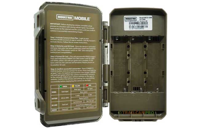 Open view of Moultrie XA-7000i Cellular Trail camera 