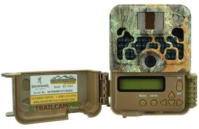 open view of the browning strike force extreme trail camera 