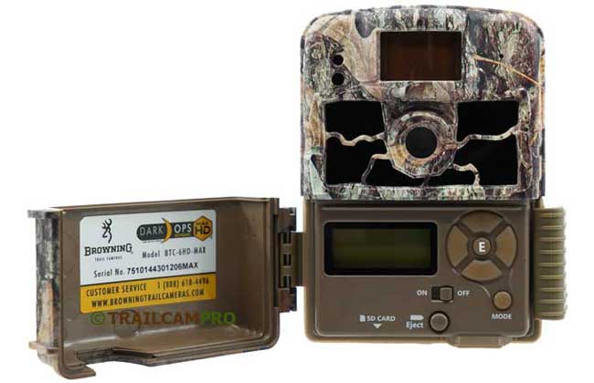 Browning Dark Ops HD Max Trail Camera open view width="650" height="420"