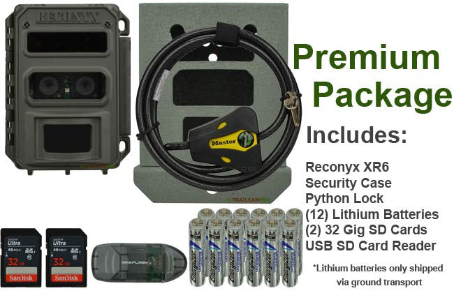 premium package is reconyx xr6 security case python lock ultimate batteries usb reader and two 32 gig sd cards width="650" height="420"