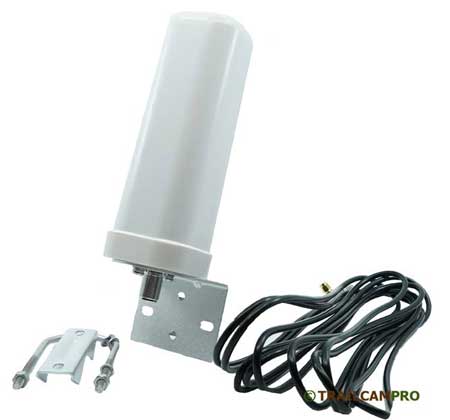 Omni 4g/lte antenna that is white with a cable width="450" height="420"
